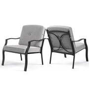 Costway - 2 Piece Patio Metal Chairs with Seat and Back Cushions