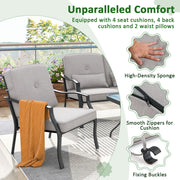 Costway - 2 Piece Patio Metal Chairs with Seat and Back Cushions