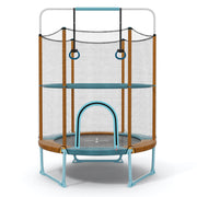 Costway - 60 Inch Trampoline with Gymnastic Bar and Rings for Kids-Orange