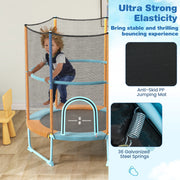 Costway - 60 Inch Trampoline with Gymnastic Bar and Rings for Kids-Orange