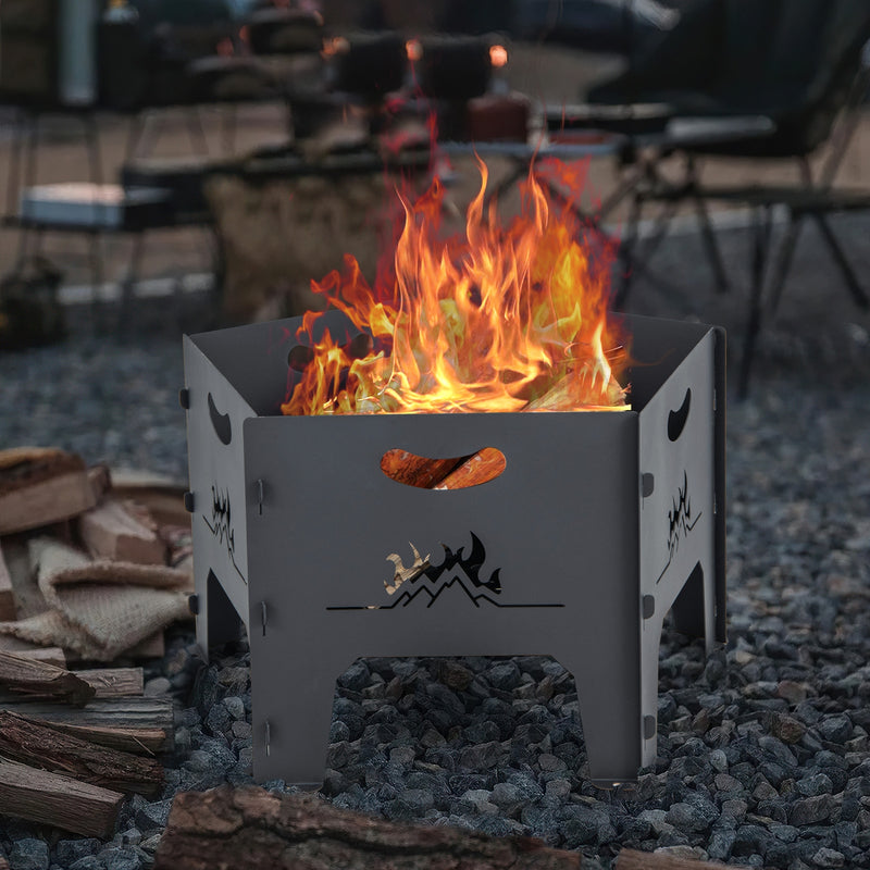 Costway - 19 Inches Collapsible Portable Plug Fire Pit with Storage Bag