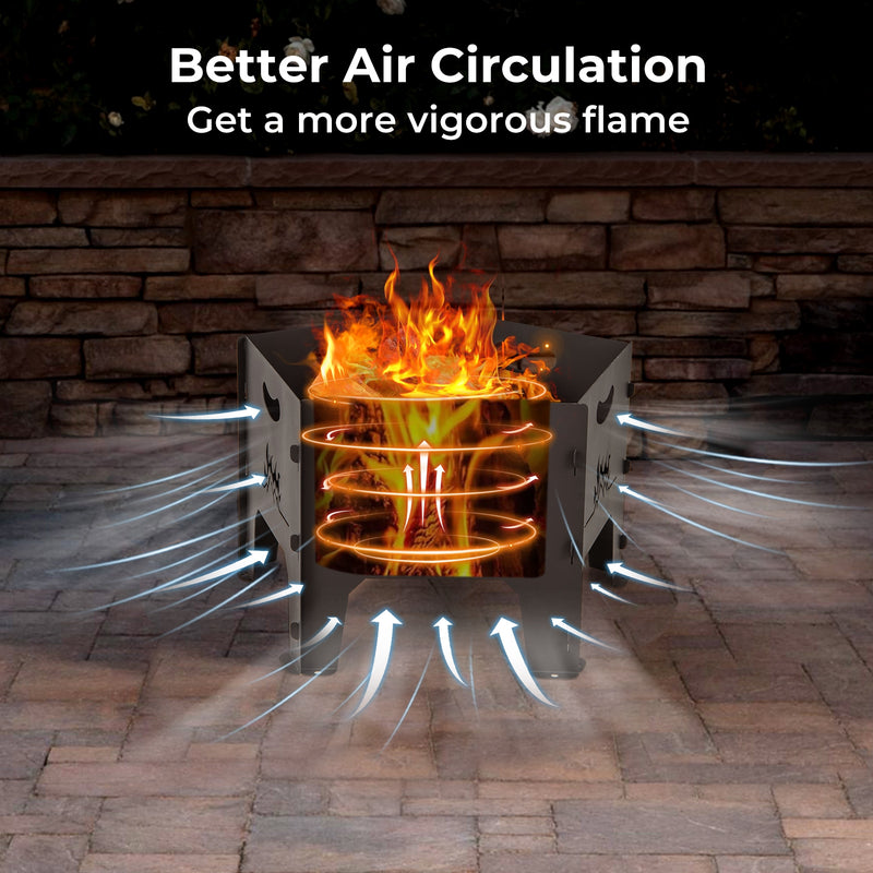 Costway - 19 Inches Collapsible Portable Plug Fire Pit with Storage Bag