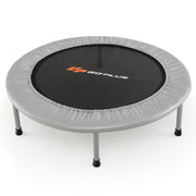 Costway - 38 Inch Mini Folding Trampoline Portable Recreational Fitness Rebounder-Gray