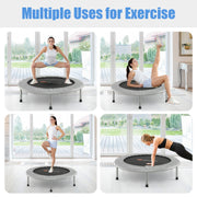 Costway - 38 Inch Mini Folding Trampoline Portable Recreational Fitness Rebounder-Gray