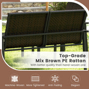 Costway - 4 Pieces Patio Furniture Set with Heavy Duty Galvanized Metal Frame-Brown