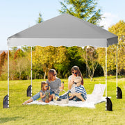 Costway - Foldable 10 X 10 Feet Pop up Canopy Tent with Wheeled Bag-Gray
