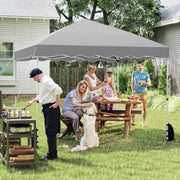 Costway - Foldable 10 X 10 Feet Pop up Canopy Tent with Wheeled Bag-Gray