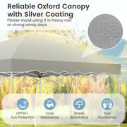 Costway - Foldable 10 X 10 Feet Pop up Canopy Tent with Wheeled Bag-Gray