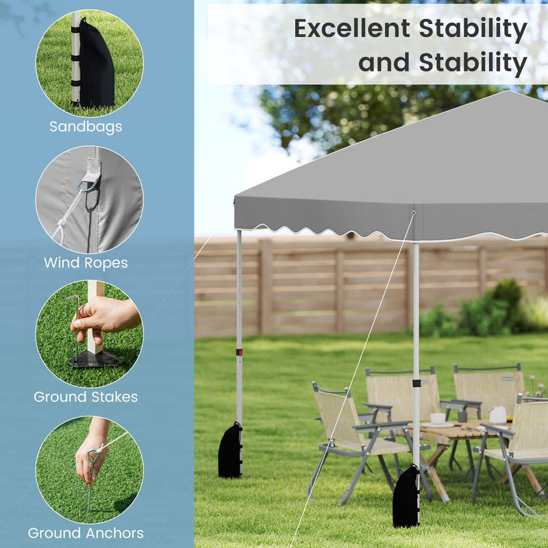 Costway - Foldable 10 X 10 Feet Pop up Canopy Tent with Wheeled Bag-Gray