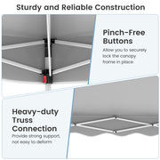 Costway - Foldable 10 X 10 Feet Pop up Canopy Tent with Wheeled Bag-Gray