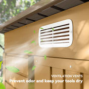 6 x 4FT Galvanized Garden Storage Shed, Metal Outdoor Shed with Double Doors and 2 Vents, Yellow