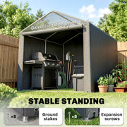 Portable Bicycle Shed with Galvanised Steel Frame and Large Door, Waterproof Outdoor Shed for Garden Tools, Dark Grey