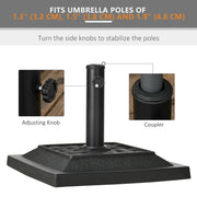 26 lb Heavy Duty Patio Umbrella Base, Square Resin Market Umbrella Stand for Outdoor, Garden, Backyard, Black
