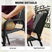 Outsunny - Stackable Outdoor Dining Chairs Set of 2, for Patio, Balcony, Deck, Garden, Black