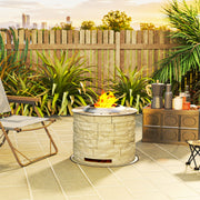 Outsunny - Smokeless Fire Pit, Portable Camping Bonfire Stove with Mat for Backyard Patio Picnic, Magnesium Oxide, Yellow