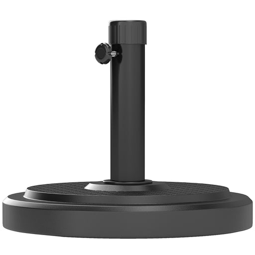Outsunny - 48 lbs Patio Umbrella Base Round HDPE Umbrella Base For 1.5" or 1.9" Outdoor Umbrella Poles Φ18.9" x 15.2" H Black
