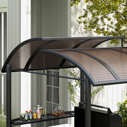 Outsunny - 8' x 5' Grill Gazebo with Vented PC Roof, Side Shleves, Dark Grey