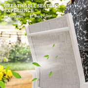 Outsunny - Set of 2 Outdoor Garden Chairs, Stackable Patio Dining Chairs with Breathable Fabric, Armrests and Backrest, Light Grey
