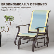 Outsunny - Outdoor Glider Chair, Patio Glider with Steel Frame and Mesh Fabric, Outdoor Chair for Backyard, Garden, Porch, Beige