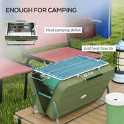 Outsunny - Metal Suitable-Style Portable BBQ Grill - Green