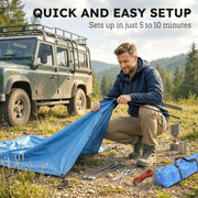 Outsunny - Car Awning Camping Tailgate Tent for SUV, 3000mm Waterproof Car Side Awning with Carry Bag, Light Blue