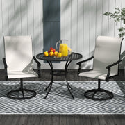 Outsunny - Outdoor Swivel Dining Chairs Set of 2, High Back Swivel Chairs with All Weather Mesh for Deck, Backyard, Poolside, White