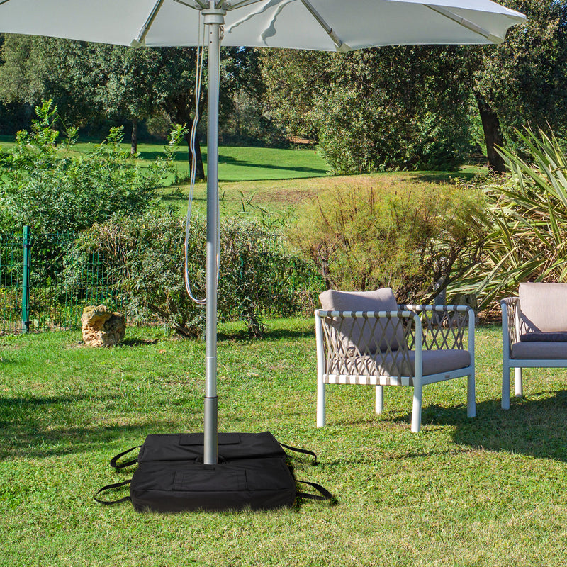 Outsunny - 2pc Umbrella Base Weight Bag, Garden Parasol Weight Base, Filled Sand Fits Most Umbrella w/ Scoop Up 55lbs, Black — 84D-054V00BK
