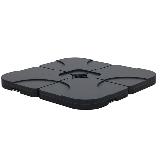 Outsunny - 4pc Portable Umbrella Base Weights Garden Parasol Base Outdoor Patio Umbrella Stand Holder Weights, Black