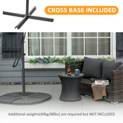 8FT Cantilever Patio Umbrella, Offset Patio Umbrella with Cross Base for Deck, Backyard, Pool and Garden, Hanging Umbrellas, Switch with a Wrench, Dark Gray