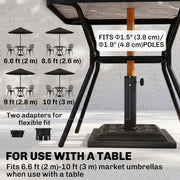20 lbs Square Resin Patio Umbrella Stand Base Coated Pole Market Umbrella Parasol Holder Bronze