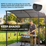 Outsunny - 7' x 5' Garden Grill Canopy, BBQ Grill Gazebo Tent with Steel Frame and Hooks, Outdoor Sun Shade, Charcoal Grey