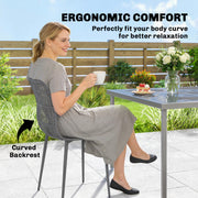 Outsunny - Outdoor Dining Chairs Set of 4, Patio Chairs with Slotted Backrest, Grey
