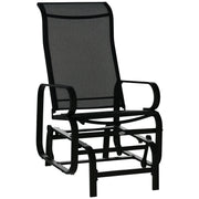 Outsunny - Patio Glider with Breathable Mesh Fabric, Outdoor Glider Chair, Garden Rocking Gliding Seat for Patio, Yard, Porch, Black