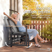 Outsunny - Outdoor Glider Bench for 2 Person, Patio Glider Loveseat with Thick Cushions for Garden Balcony Porch, Dark Grey