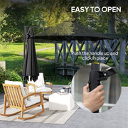 8.5FT Offset Patio Umbrella 360° Rotation Cantilever Parasol Outdoor Cantilever Roma Parasol Φ100.8" x 96.5"H Black