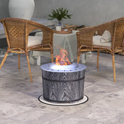Outsunny - Smokeless Fire Pit, Portable Camping Bonfire Stove with Mat for Backyard Patio Picnic, Magnesium Oxide, Black