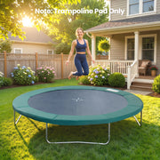 Soozier Trampoline Pad, 14FT Replacement Trampoline Safety Pad Mat Spring Cover, Water-Resistant, UV-Resistant, Tear-Resistant, No Holes for Pole, Green