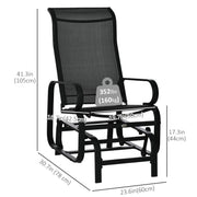 Outsunny - Patio Glider with Breathable Mesh Fabric, Outdoor Glider Chair, Garden Rocking Gliding Seat for Patio, Yard, Porch, Black