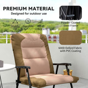 Outsunny - Folding Rocking Chair Set of 2 Padded Rockers with Armrest, Light Brown
