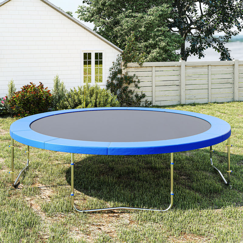 Aosom 12ft Trampoline Pad, Trampoline Replacement Safety Pad Mat Spring Cover, Water-Resistant, UV-Resistant, Tear-Resistant Edge Protection, No Holes for Pole, Blue