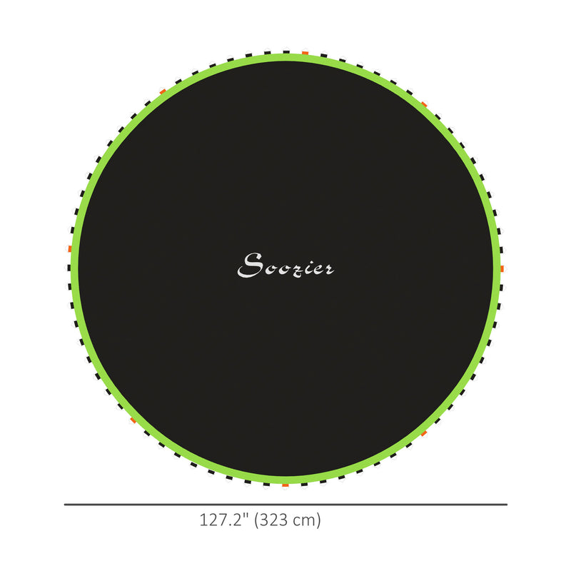 Soozier Trampoline Mat Replacement with Spring Pull Tool and 72 V-Hooks, Fits 12ft Trampoline, Using 5.5" Springs, Green