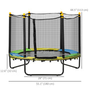 Qaba 4.6FT Trampoline for Kids with Enclosure Net for Ages 3-6, Indoor Outdoor Use, Black