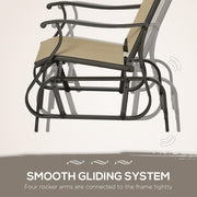Outsunny - 3PCs Gliding Rocking Chair & Bistro Tea Table Set, Mixed Grey