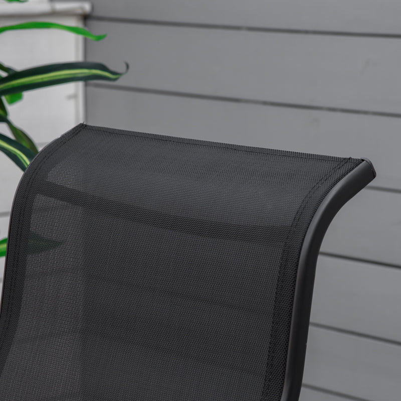 Outsunny - Patio Glider with Breathable Mesh Fabric, Outdoor Glider Chair, Garden Rocking Gliding Seat for Patio, Yard, Porch, Black