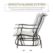Outsunny - Outdoor Glider Chair, Patio Glider with Steel Frame and Mesh Fabric, Outdoor Patio Chair for Backyard, Garden and Porch, Cream White