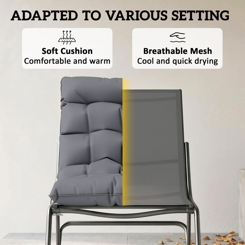 Outsunny - Outdoor Rocking Chair, Oversized Rocking Patio Chair with 25" Extra Wide Mesh Seat and Cushion, Dark Grey