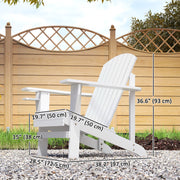 Outsunny - Classic Adirondack Chair Muskoka Chair, Garden Deck Chair with Cup Holder for Patio, Indoor, Backyard, White