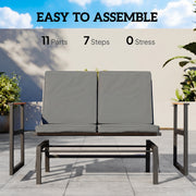 Outsunny - Outdoor Glider Bench for 2 Person, Patio Glider Loveseat with Thick Cushions for Garden Balcony Porch, Dark Grey
