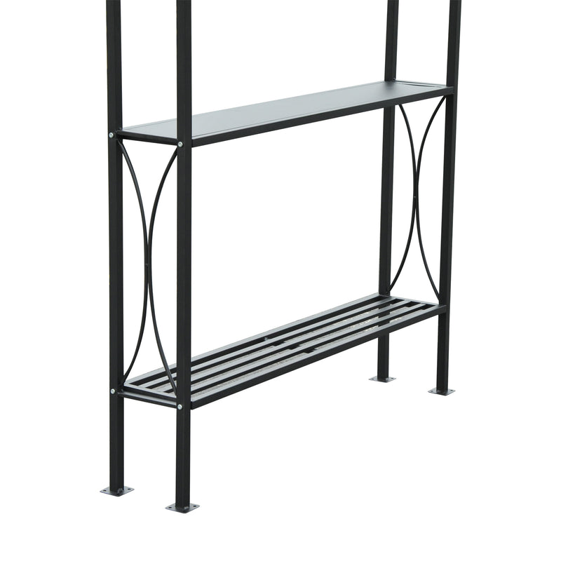 Outsunny - 8' x 5' Grill Gazebo Double Tiered Tent Pavilion Grill Canopy Garden Sun Shade with 2-Tires Shelf