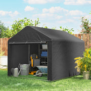 6.6' x 7.8' Portable Shed, Waterproof Bike Tent with Roll-up Zipper Door and Galvanised Steel Frame, Dark Grey